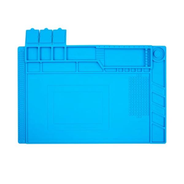 ブルー/長さ45.5cm x 幅30cm x 高さ0.3cm/S-160・Model:S-160・多機能当社のはんだ作業マットは電子製品および回路板の修理、溶接電子組立などに適用します。例えばスマートフォン、ノートパソコン、コンピューター、...