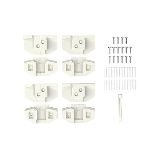 他サイト： 平安伸銅工業 LABRICO 最大使用荷重40kg 浮かせる家具強力ブラケット 2本用(本体4個・ねじ付き)ホワイト FXO-23の商品画像