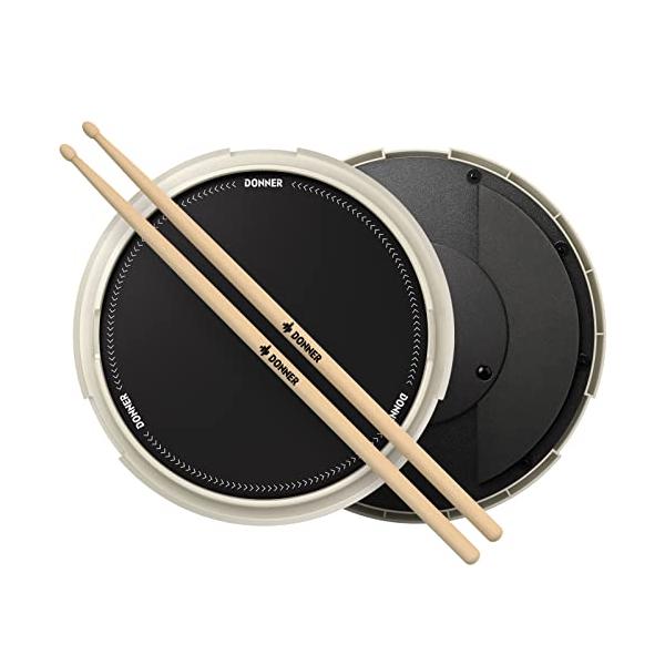 他サイト： Donner ドラム練習パッド 消音パッド トレーニングドラム 取り外しなボールボックス内蔵 楽譜 ドラムスティック付 学生 成人 初心者向けの商品画像