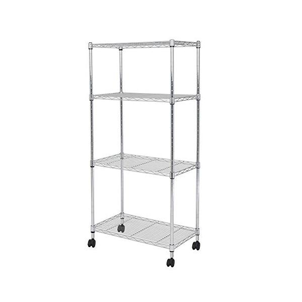 他サイト： ドウシシャ メタルルミナスラック キャスター付き スチールラック幅60 4段 EL19-12604 軽量で組立簡単工具いらず 幅59.5×奥行きの商品画像
