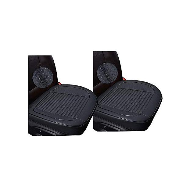 他サイト： [inotenka]車用 シートカバー セット 座布団 クッション マット 通気 滑り止め 汎用 035-zx (前席用２枚全黒 約55cm*5の商品画像