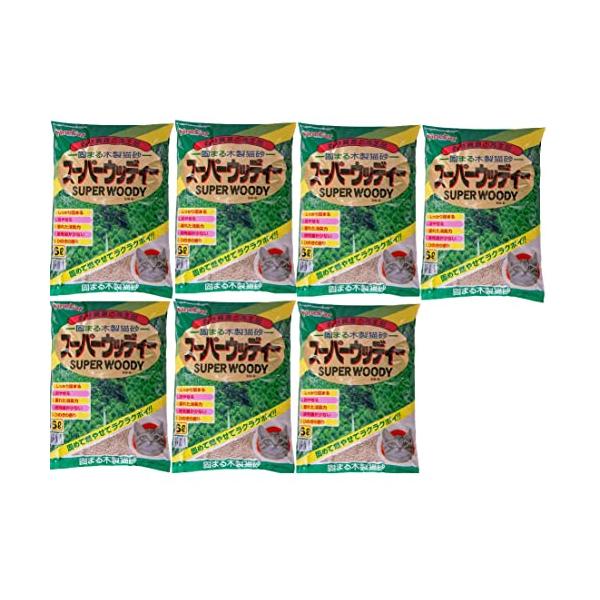 他サイト： 常陸化工 固まる木製猫砂 スーパーウッディー 6L×7個 (ケース販売)の商品画像