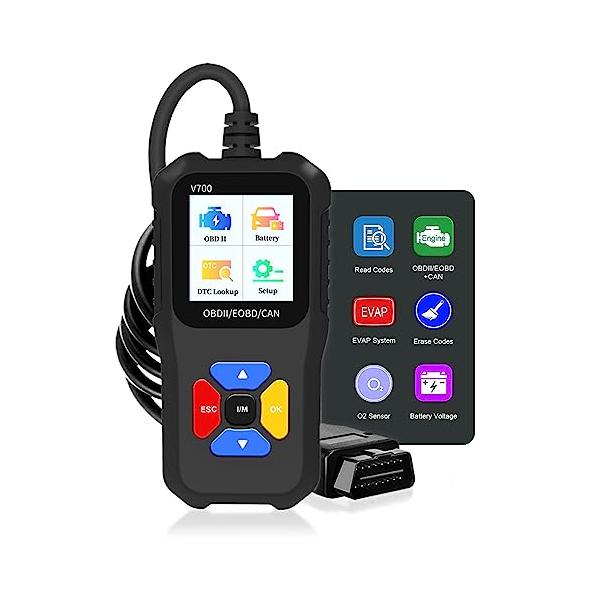 他サイト： iKiKin OBD2 故障診断機 自動車用コードリーダー スキャン工具 故障コードの読み取りと消去 12VのOBD2 ガソリン車に対応 (V7の商品画像