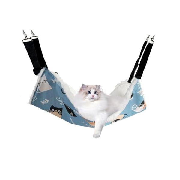 YFFSFDC 猫 ハンモック キャット 椅子 ケージ用 大きい 両面使用 耐荷重10KG 大きい60cm x 50cm ペット 日向ぼっこ 遊