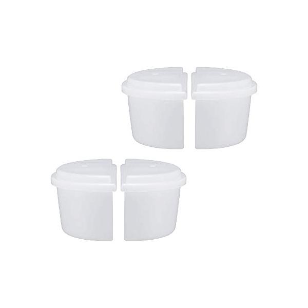 他サイト： ドウシシャ(Doshisha) 手動かき氷器 ホワイト 約φ96×53×54mm 製氷カップ ハーフ ふた付き 2セット(4個) HS-19HFの商品画像