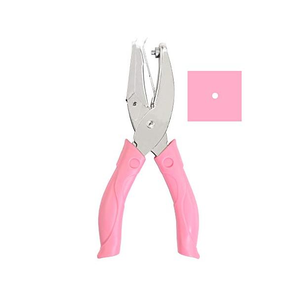 ・ピンク 1.5mm小丸穴 UK000212-Small Circle・・Size:1.5mm小丸穴・メタルパンチヘッドとソフトピンクのハンドグリップ、ユーザーフレンドリーで素敵です、かわいい。・耐久性が高いメタル製で、A4ペーパーは一度８...