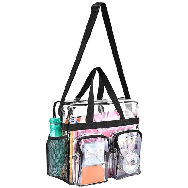 ・クリア  ・・Color:クリア・商品仕様：サイズ：長さ30cm*幅15cm*高さ30cm、素材：PVC、色：ブラック・防水素材：PVC素材で作られた高品質のハンドバッグ、優れた防水性と耐摩耗性の性能があり、丈夫で長く使用できます。精密な...