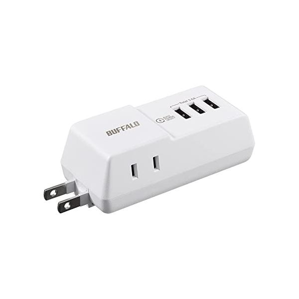 他サイト： バッファロー 電源 タップ USBポート付き(USB x3 コンセント x2) 直挿し  iPhone 15 / 15 Pro 対応 BMPA3の商品画像
