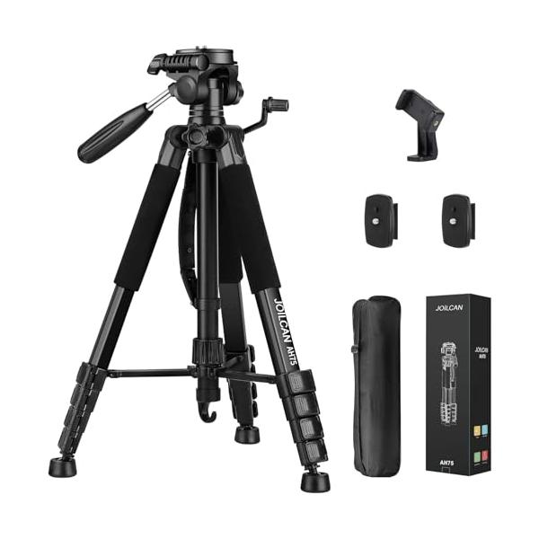 JOILCAN 三脚 カメラ用三脚 188cm ビデオカメラ三脚 スマホ 3WAY雲台