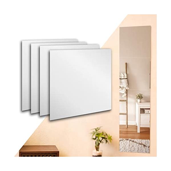他サイト： BOOMIEどこでも貼れる割れない鏡ドアの裏やクローゼットにも 鏡 全身鏡 姿見鏡 壁掛け ミラー 浴室 (30×30cm 4枚セット)の商品画像