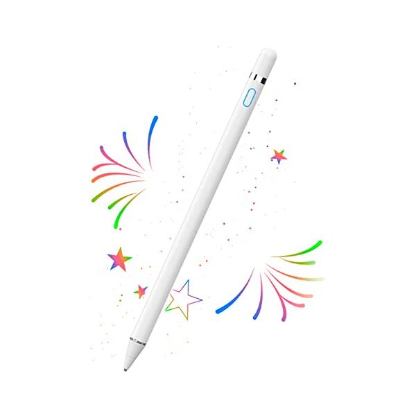 ホワイト/-/-・Color:ホワイト・??[人間化されたデザイン] Kenkor タッチペン 直径1.5mmの極細で銅製のペン先。高感度、正確で応答性の高いテクノロジーにより、スマートフォンやタブレットでの描画、書き込み、メモの作成が簡単...