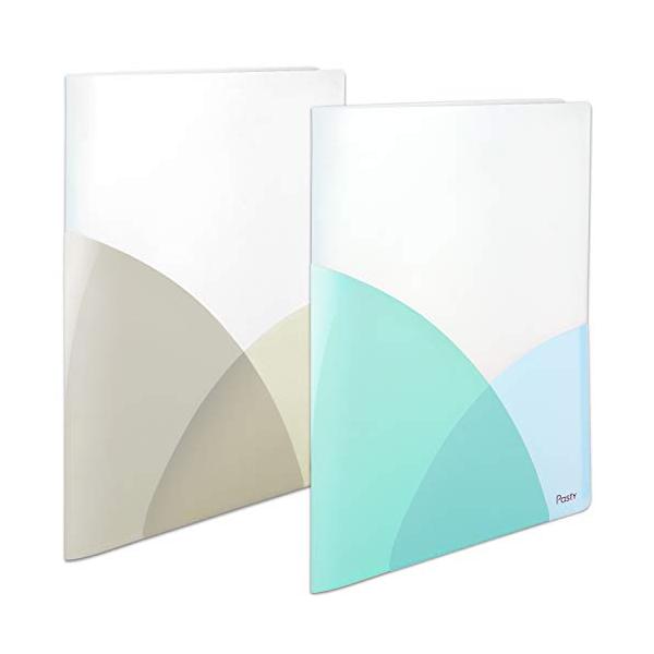 他サイト： プラス スリムホルダーファイル A4 4ポケット Pasty パスティ ブルーバニラ 2色組の商品画像