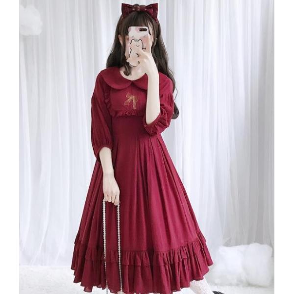 春秋 ワンピース ロング丈 刺繍柄 森ガール カジュアル パーティードレス コスプレ仮装 Lolita ロリータ服 学院風 可愛い 萌え萌え ダンス衣装 2枚送料無料 Buyee Buyee Japanese Proxy Service Buy From Japan Bot Online