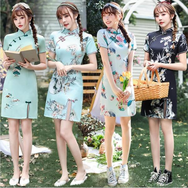 レディース チャイナドレス スレンダーライン パーティドレス ワンピース コスプレ衣装 中華服 花柄 美人 チャイナ風 舞台演出服 文化祭学園祭 Y91 A S K 通販 Yahoo ショッピング