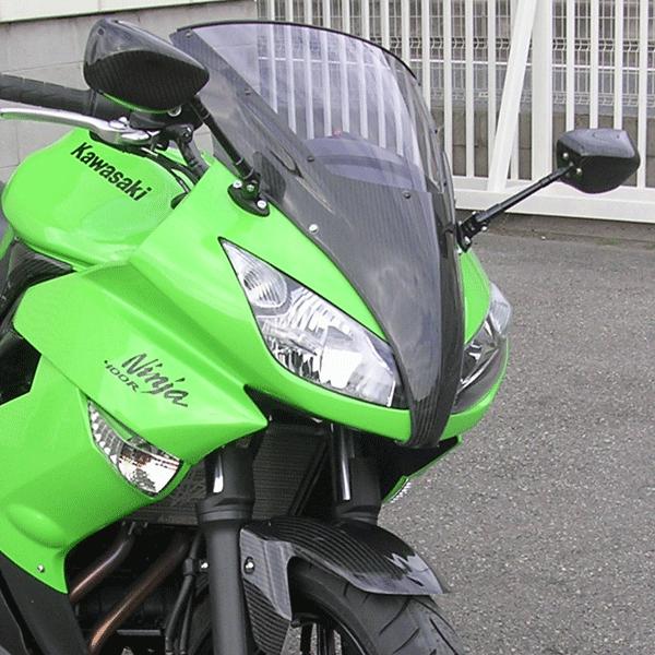 Ninja650R/400R/ER-6f用 フルアジャスタブルドライカーボンミラー : A