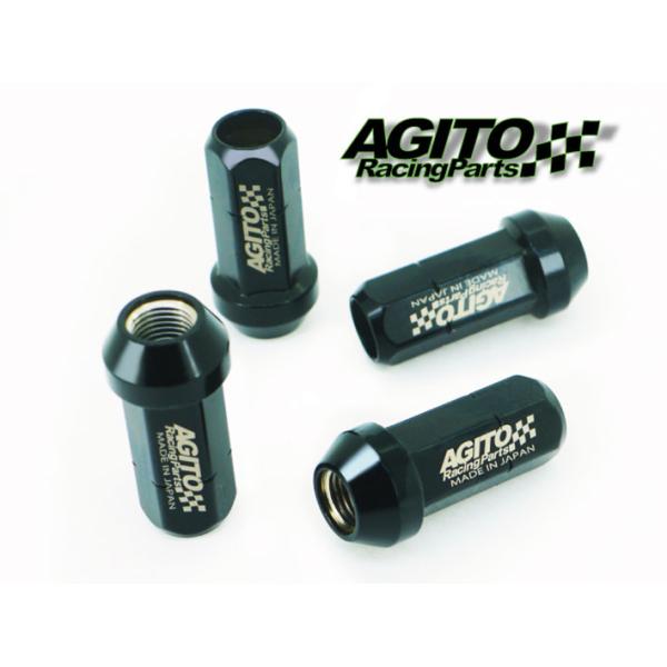 AGITOレーシングナット L48 17HEX M12xP1.25 クロモリ製 5穴用 20個（4p x5) 貫通タイプ
