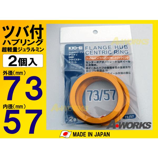 よう　 3本セット＋2本セット 協永産業 KYO-EI ツバ付ハブリング2個入 外径73mm内径57mm