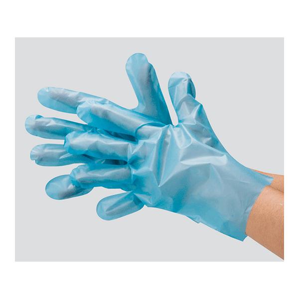使い捨て手袋 ポリエチレン手袋 100枚 外エンボス エコノミー Mサイズ 2019 ブルー 川西工業