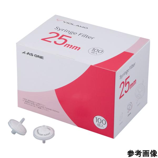 ビオラモ 2層構造シリンジフィルター 疎水性PTFE 0.45μm φ25mm 100個入 アズワン PTFEG-025S045O 4-6110-02