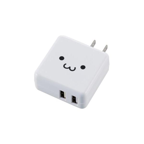 AC充電器 3.6A A2ポート 白顔 エレコム MPA-ACU03WF (54-9122-69)