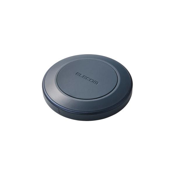ワイヤレス充電器 Qi認証 急速充電 ネイビー エレコム W-QA26NV (54-9127-75)