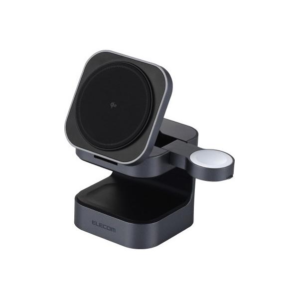 ワイヤレス充電器 Qi2対応 3in1 ブラック エレコム EC-MS09BK (54-9127-91)