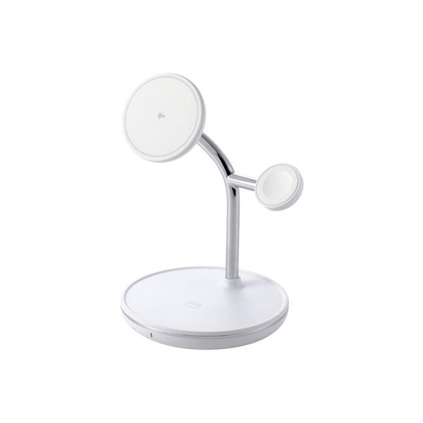 ワイヤレス充電器 Qi2 3in1 ホワイト エレコム EC-MS08WH (54-9129-17)