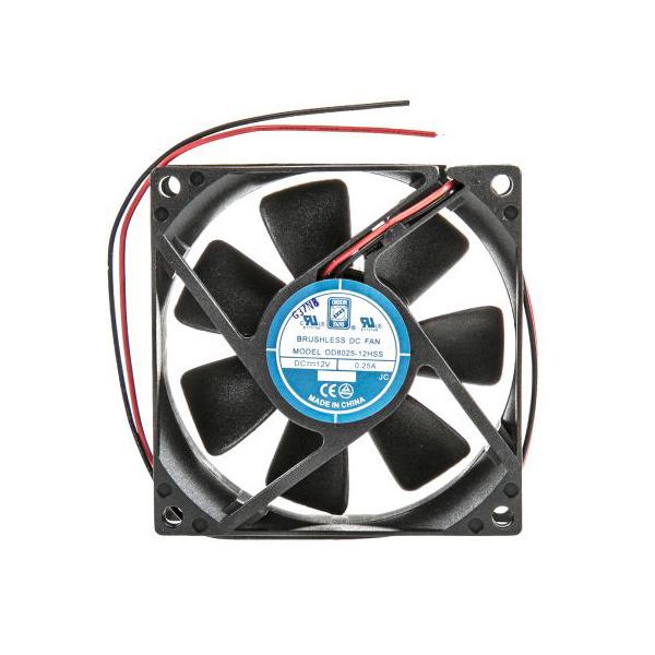 軸流ファン 電源電圧 12 V dc 80ｘ80ｘ25mm DC OD8025シリーズ 角型 RS Pro 668-8839 (63-4933-40)