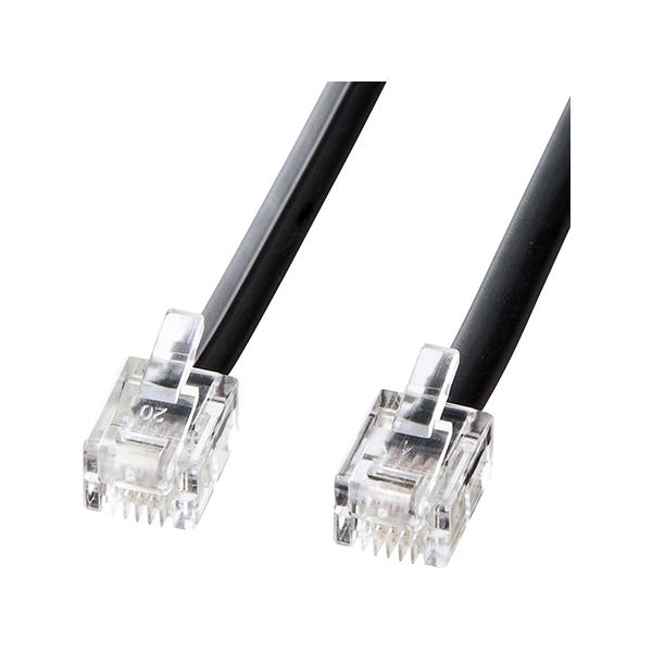 モジュラーケーブル 黒 サンワサプライ TEL-N1-3BKN2 (64-0894-70)