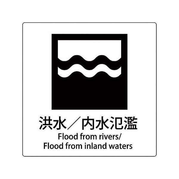 JIS標識ピクトサイン 洪水/内水氾濫 グリーンクロス 6300001167 (64-6578-38)
