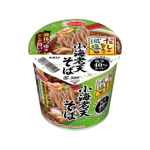 他サイト： だしの旨みで減塩 小海老天そば 12個 エースコック 289898 (65-0346-62)の商品画像