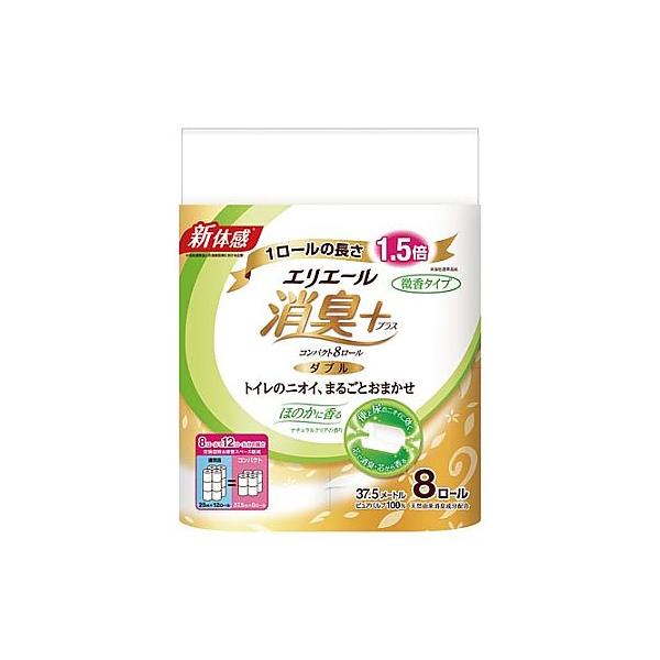 他サイト： エリエール 消臭+トイレット ほのかに香る8R 1パック 8ロール入 エリエール 大王製紙 823014 (65-0434-41)の商品画像