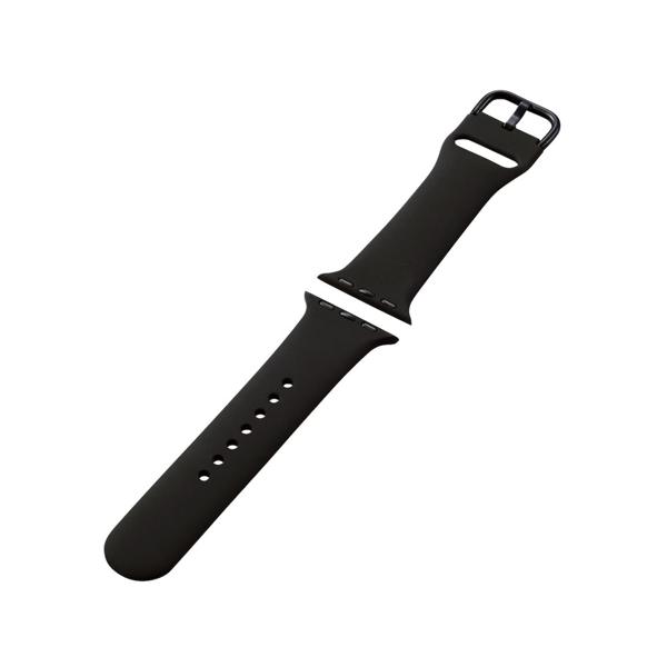 エレコム Apple Watch 41 40 38mm 用 シリコンバンド 汗や水に強く装着感の良いシリコン製 "アップルウォッチ 41 40 38" 40 バンド ブラック┃AW-41BDSCBK