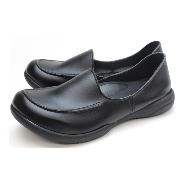 ワークモカシューズ ブラック L 24.0〜24.5cm リゲッタ RW-1008 (65-3721-85)