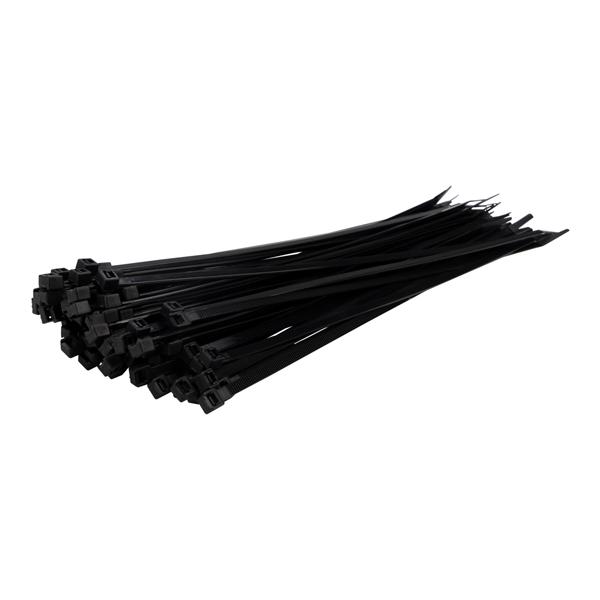 他サイト： 結束バンド ケーブルタイ 屋外用 黒 300×幅4.8mm 100本入 紺屋商事 1281310 (65-9613-43)の商品画像