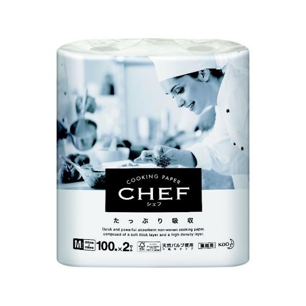 他サイト： 業務用CHEFたっぷり吸収 Mサイズ 100枚×2ロール 花王 4901301369260 (67-6831-10)の商品画像