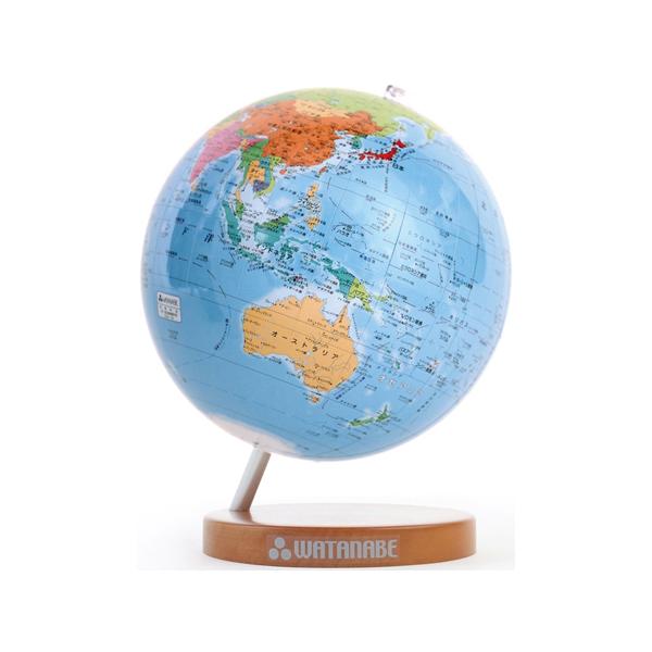 他サイト： シティーズ15 卓上地球儀 WF 木台 渡辺教具製作所 1502 (67-8041-81)の商品画像