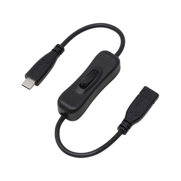 他サイト： PD100W対応 USB2.0 Type-C 電源スイッチケーブル 30cm ainex U20CC-MF03P10S (67-9342-38)の商品画像