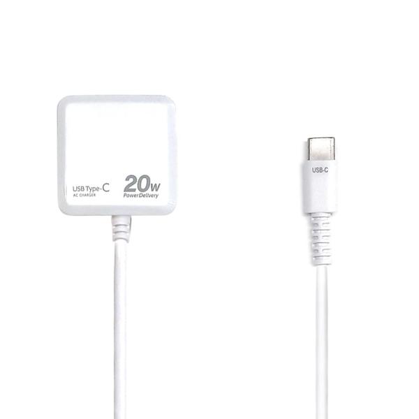 PD20W対応AC充電器直付けTYPE-C WH エアージェイ AKJ-PD20 WH (68-1982-08)