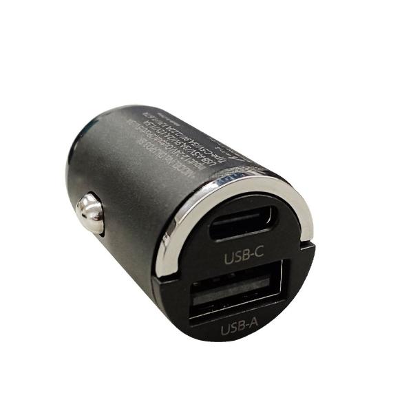 PD20W最小カーチャージャーUSB A+C エアージェイ DKJ-PD3 BK (68-1982-16)