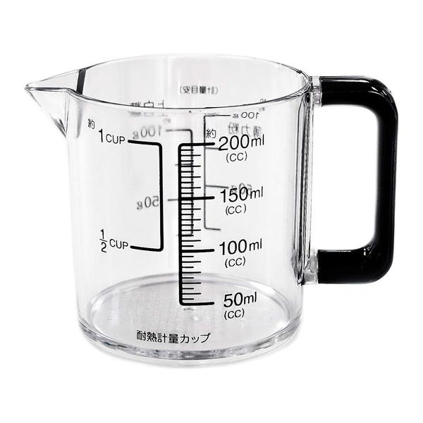 他サイト： BLACKS 食洗機対応耐熱計量カップ 200mL パール金属 C8621 69-1266-09の商品画像