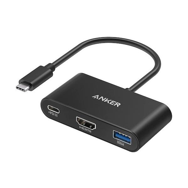 Anker PowerExpand 3-in-1 USB-C ハブ 4K対応HDMI出力ポート 90Wパススルー充電 USB PD対応 USB 3.0ポート