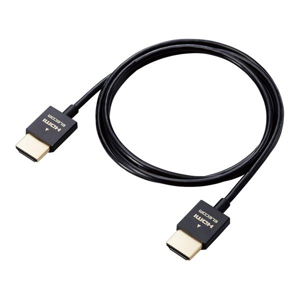 他サイト： ハイスピードHDMIケーブル 1m スリム 黒 エレコム ECDH-HD14SS10BK 69-6987-76の商品画像