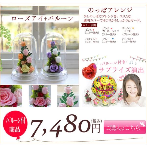 プリザーブドフラワー ギフト バラ 還暦 女性 誕生日プレゼント 記念日 プレゼント アレンジメント アートフォーシーズン 母の日 【ローズアイ と バルーン 】