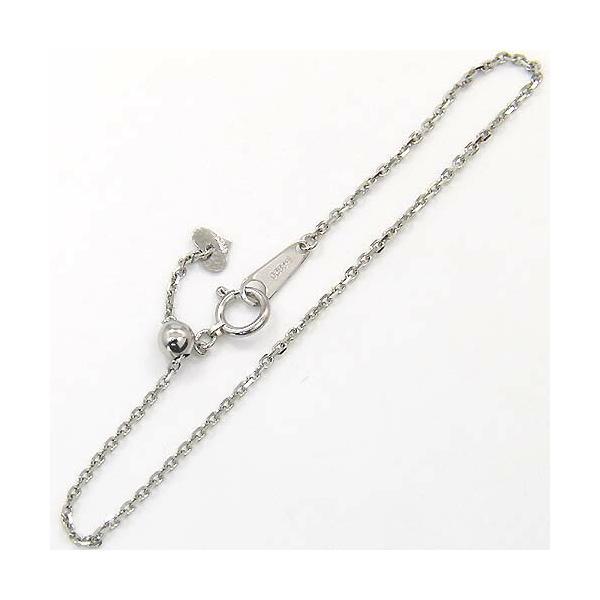 長さ18.5センチ プラチナ(Pt850)小豆チェーン ブレスレット（幅1.38mm