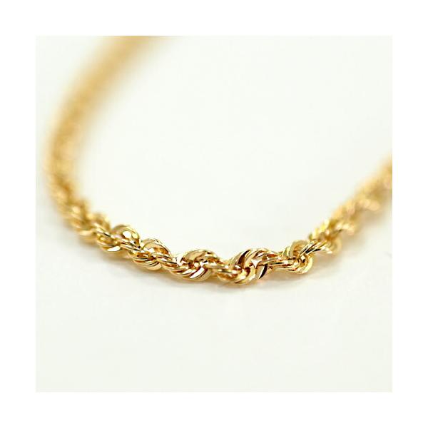 18金ゴールド(K18) 全長50センチ シャイニーロープ スライドチェーン