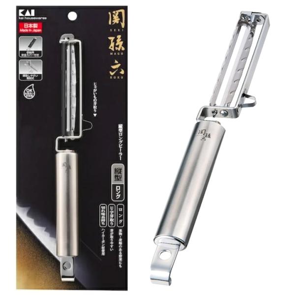 貝印 関孫六 縦型 ロングピーラー DH3302 縦型ピーラー 皮むき器 皮むき 日本製 オールステンレス 食洗機対応