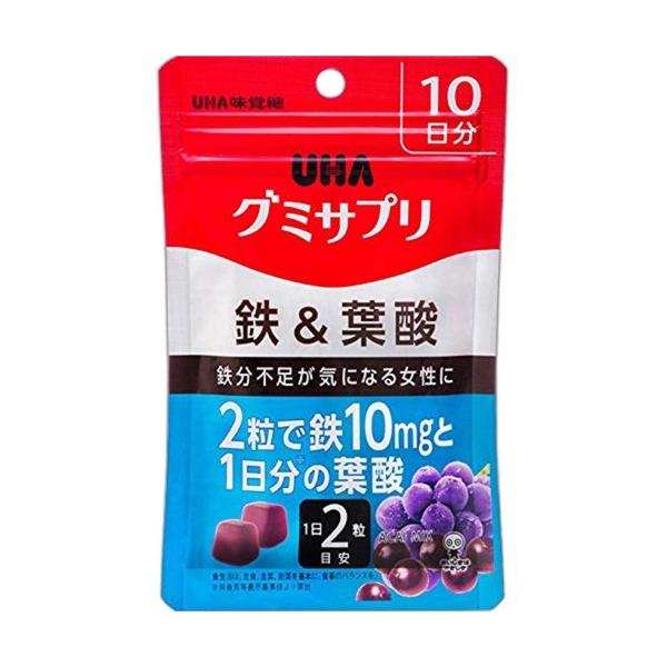 UHA グミサプリ 鉄＆葉酸10日分 20粒 UHA味覚糖 グミサプリ