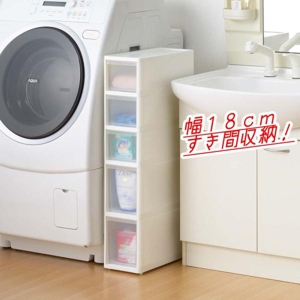 リセ スリムストッカー S3M2 5段 18cm 隙間収納 リセスリムストッカー 日本製 完成品 クリア キッチンラック 洗面所 すき間収納 ランドリー