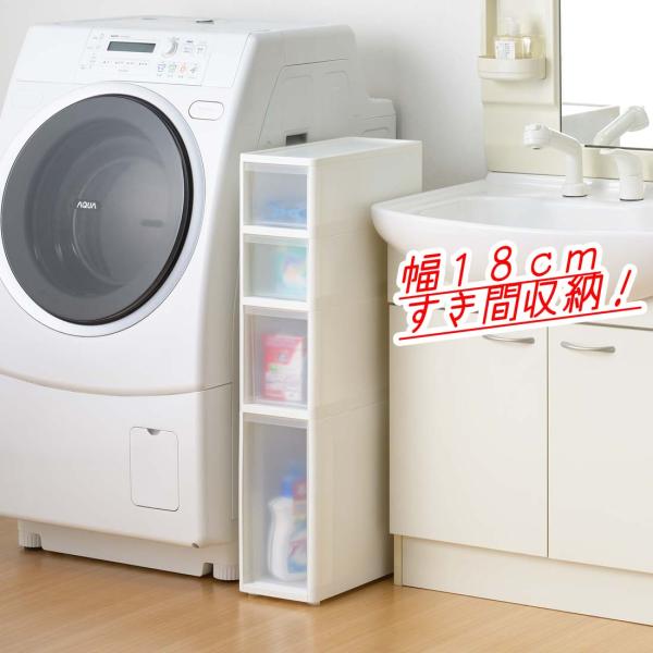 リセ スリムストッカー S2M1L1 4段 18cm 隙間収納 リセスリムストッカー 日本製 完成品 クリア 2Lペットボトル収納 キッチンラック 洗面所